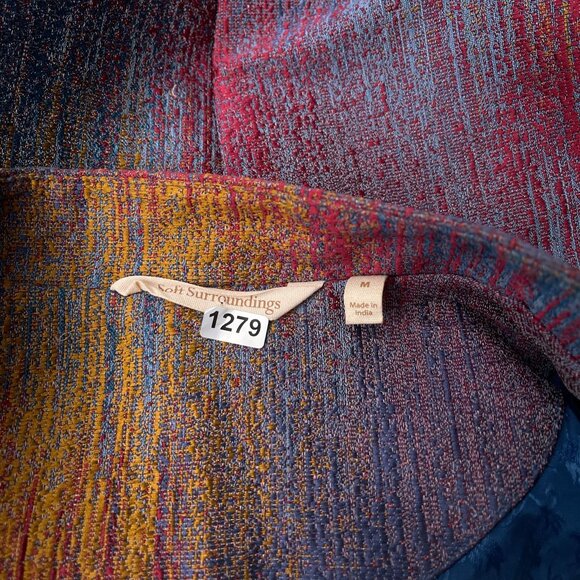 Soft Surroundings Vintage Maija Embroidered Jacket Velvet Bead Boho Maximalist M - Picture 8 of 11